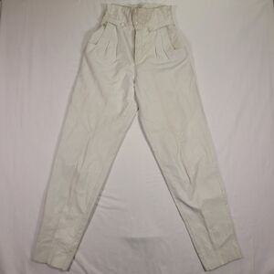 E1 Vintage Wilson’s Leather Pants Womens White Soft Zip USA 90s High Waist Sz 8